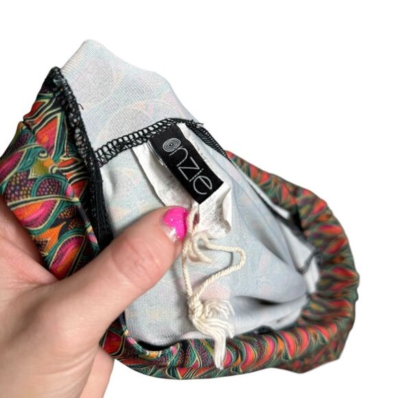 Onzie Hot Yoga Orange Multi Pura Vida Side Split Hem Flowy Pant - Picture 9 of 9